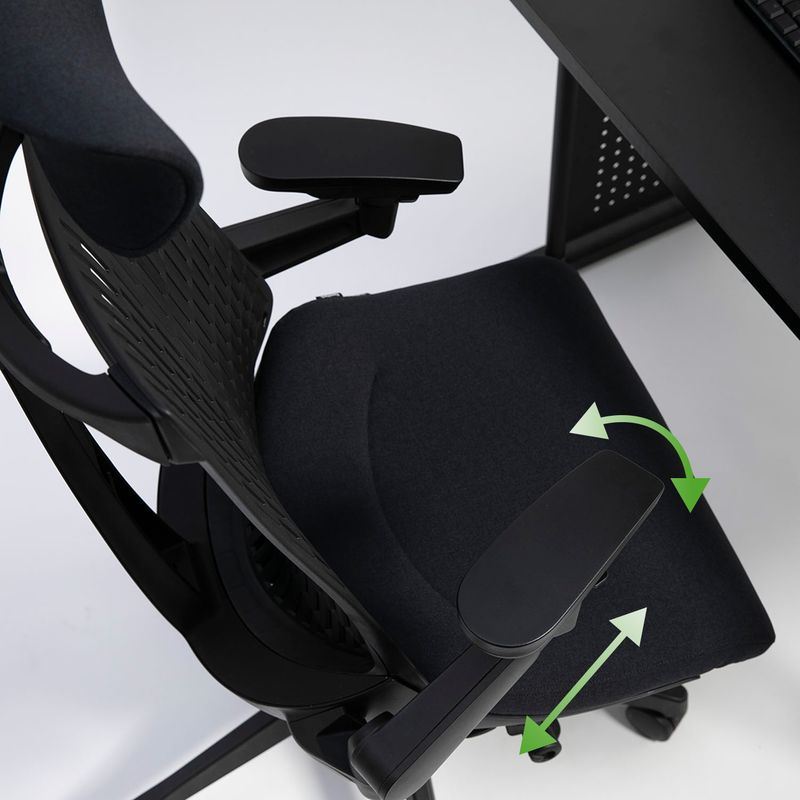 肘パットの前後調整、角度調整の説明図