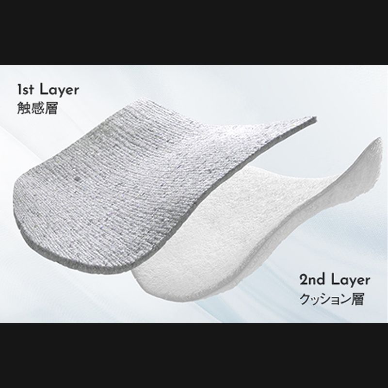 「レスピテック」の高弾力で蒸れにくい触感層とクッション性・通気性・耐久性に優れたクッション層の2層構造