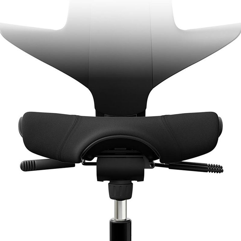 背もたれロック、座面高さ・奥行の調整レバー