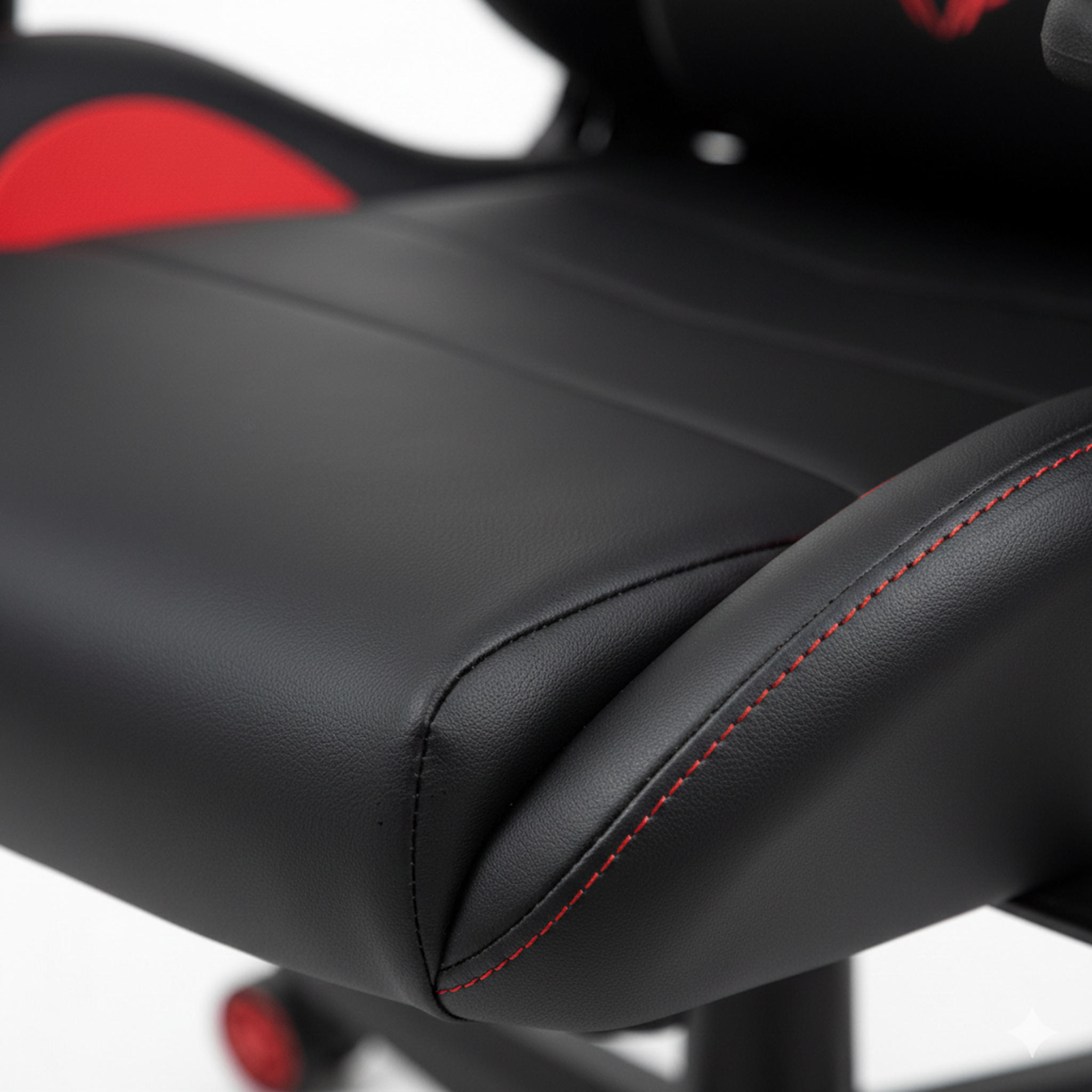 ゲーミングチェアのPUレザー生地アップ画像