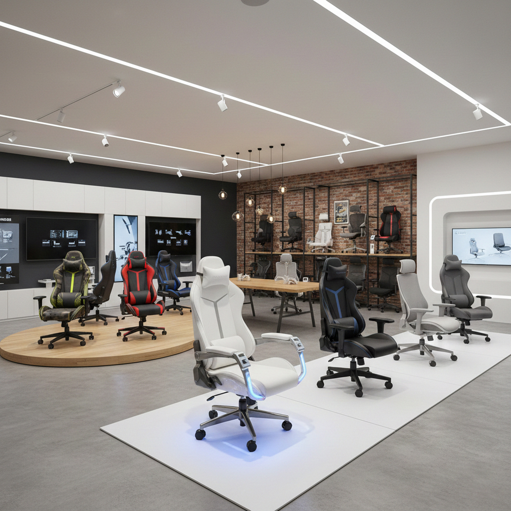 ゲーミングチェアショップの店内