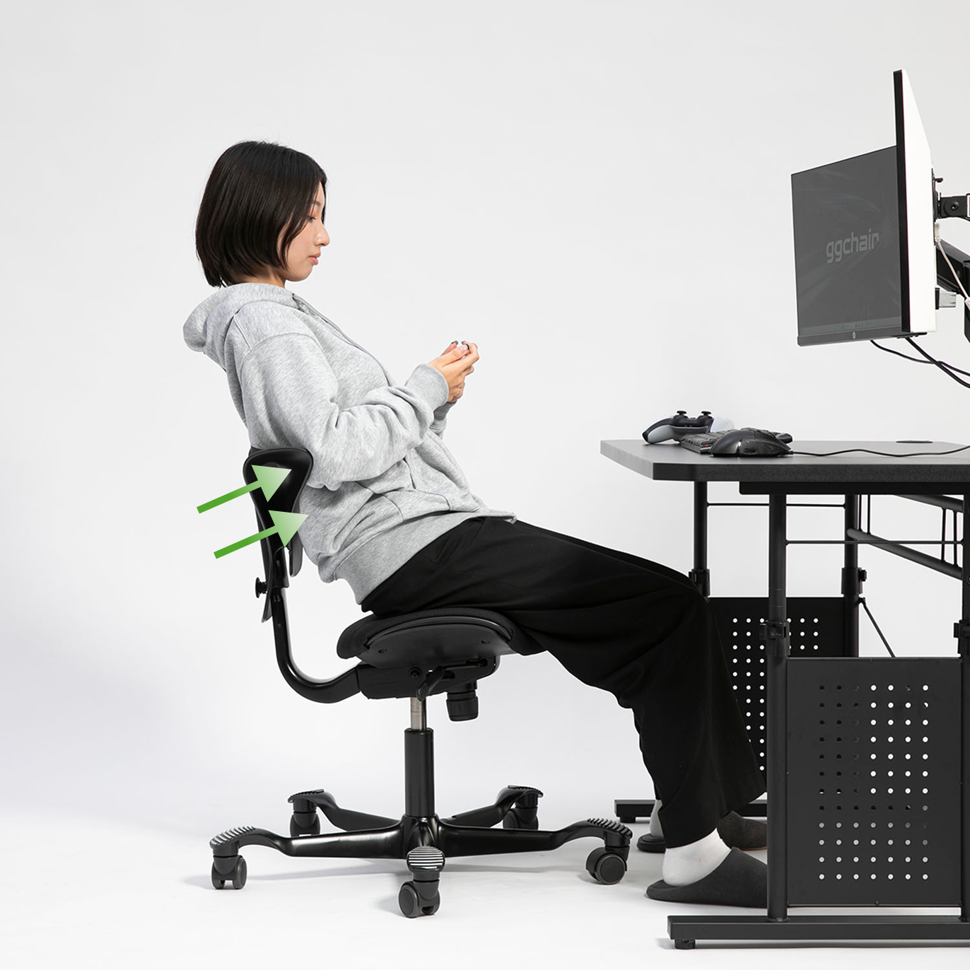 座り方に合わせて最適なロッキング強度に