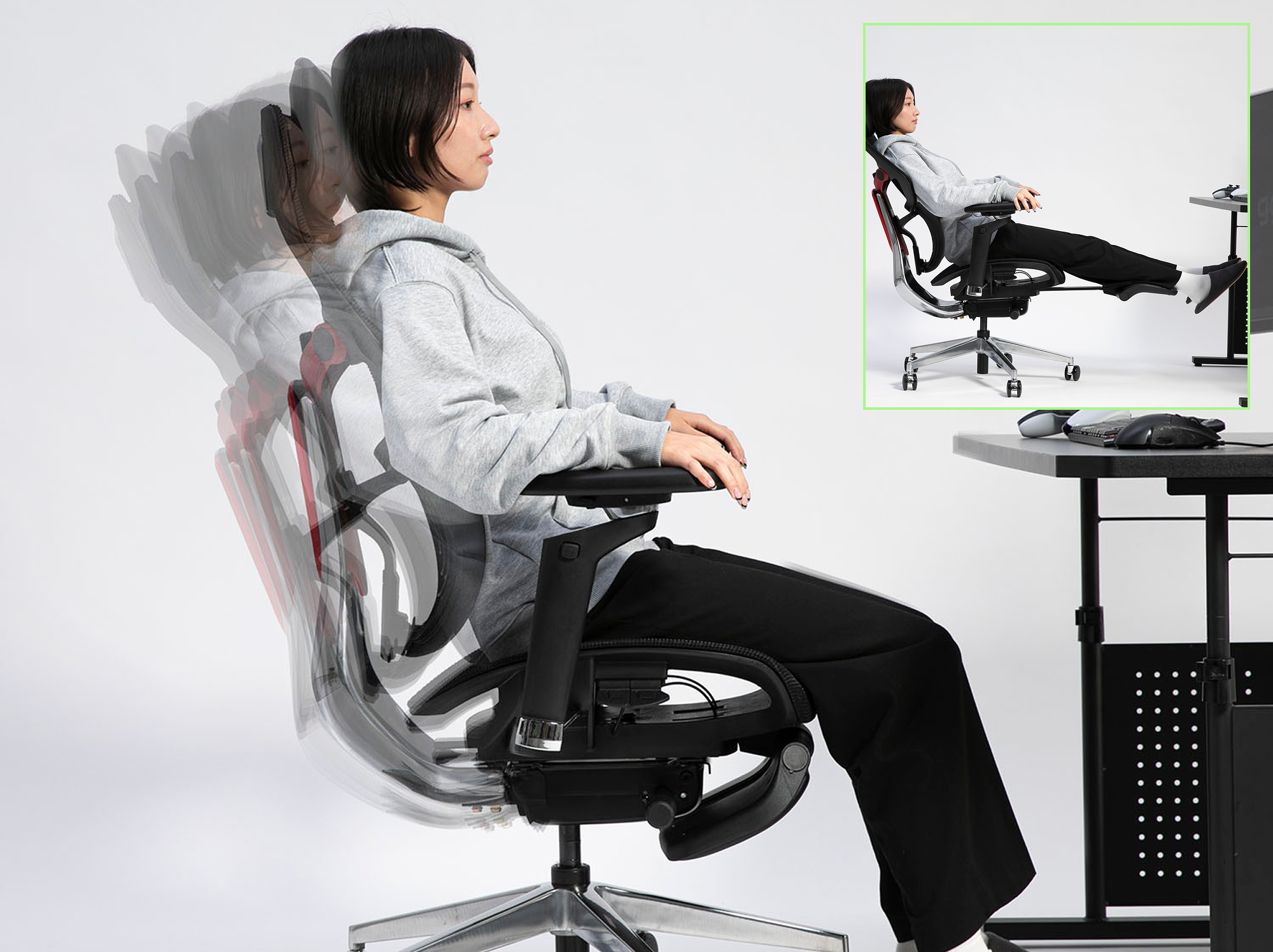 休憩時もしっかり休める130°リクライニング