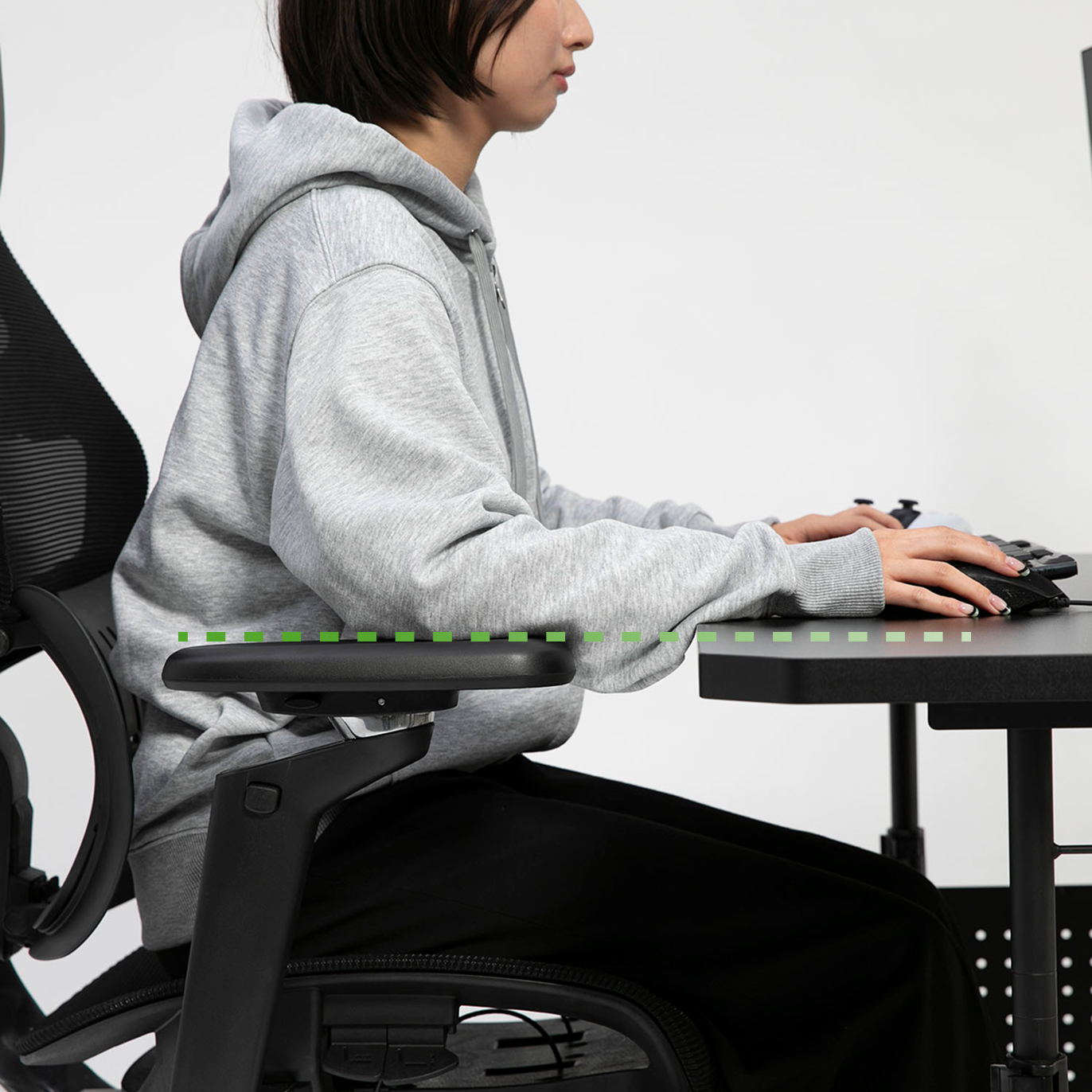 PCゲームでのアームレストポジション