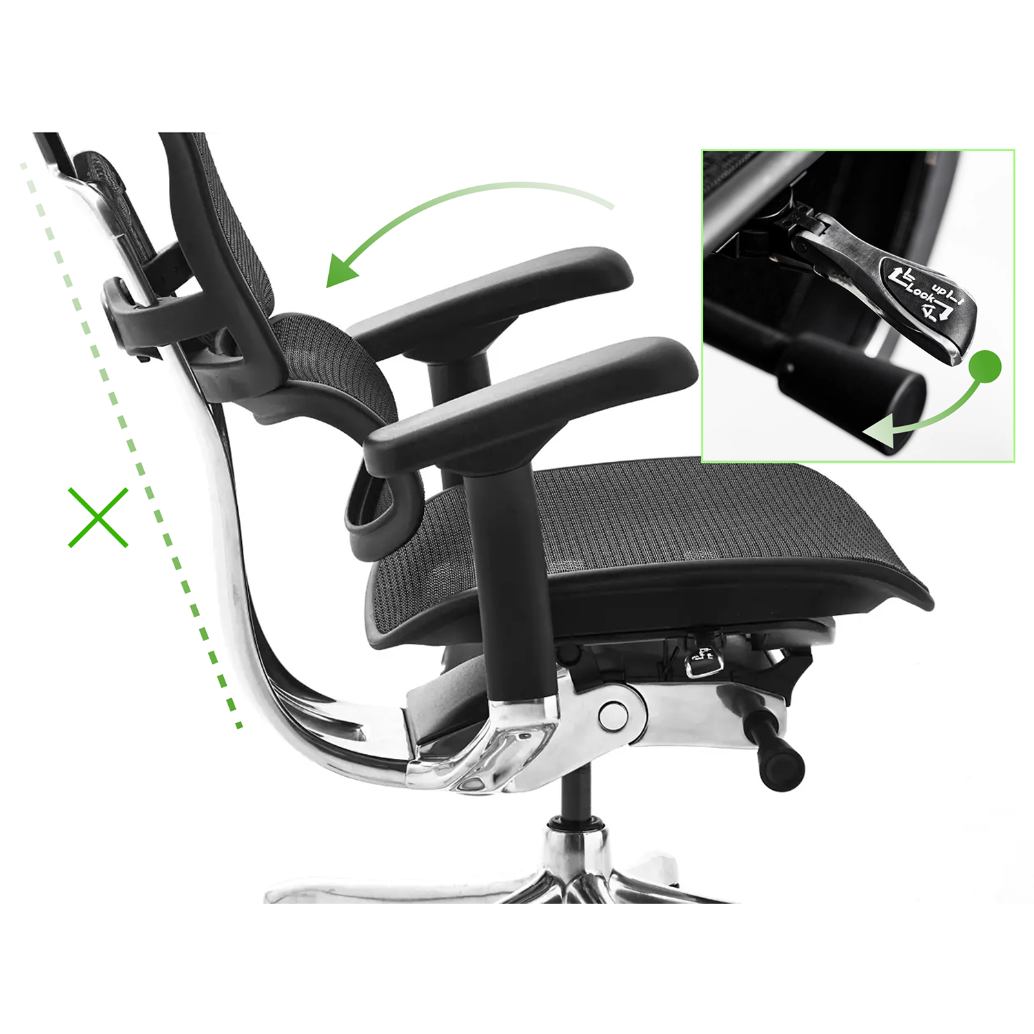 自分好みの可動範囲を設定するメモリーロッキング機能