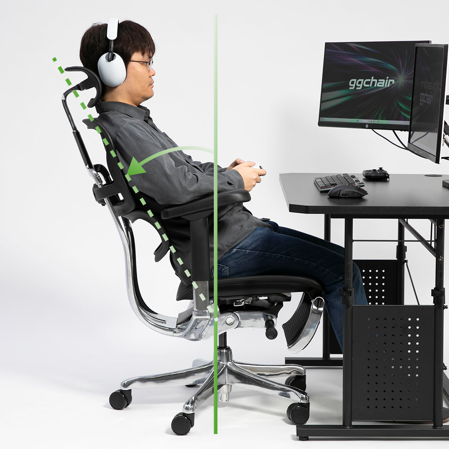 4段階の角度で背もたれを固定することができます